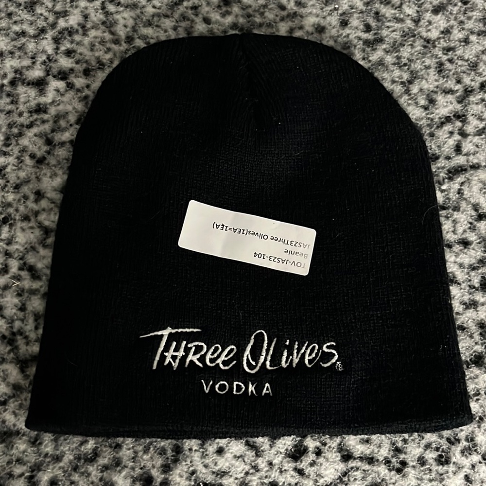 Black, three olives, vodka beanie
